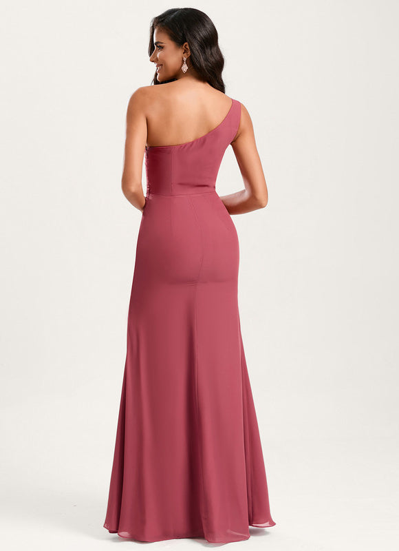 Robe Sirene Demoiselle D'Honneur Rose Pale - gallery 1