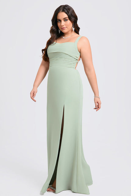 Robe Demoiselle D'Honneur Col Carré Ébène - gallery 9