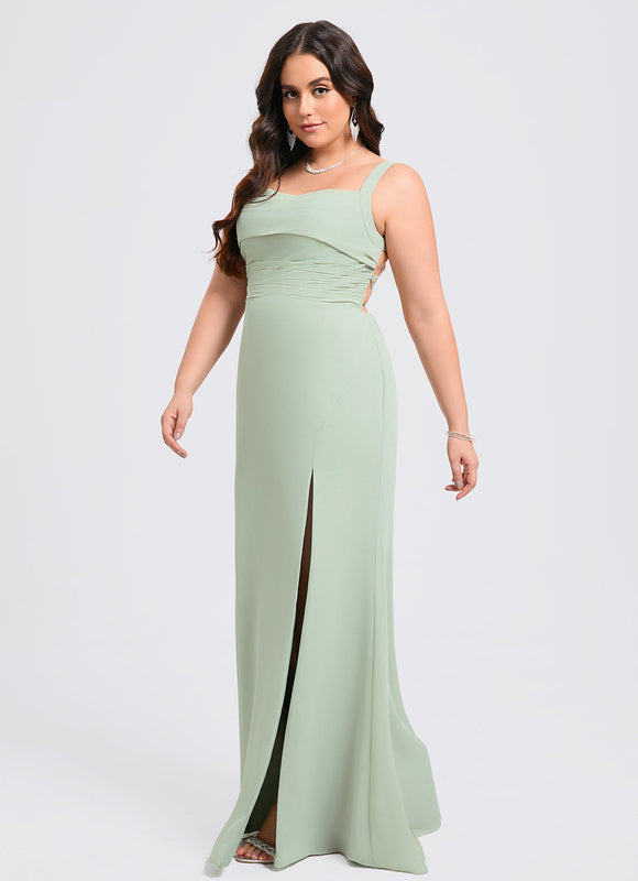 Robe Demoiselle D'Honneur Col Carré Ébène - gallery 9
