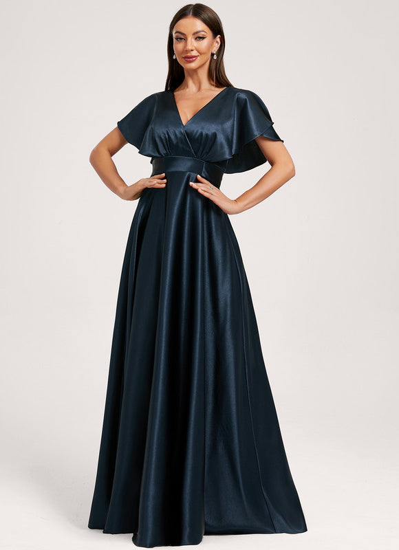 Robe Longue Satin Demoiselle D'Honneur - gallery 4