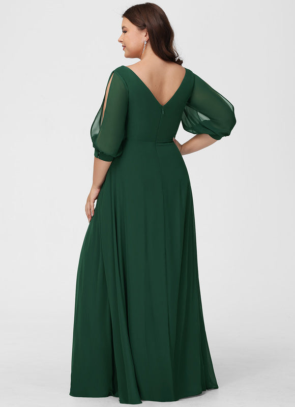 Robe Demoiselle D'Honneur À Volants Rose Pâle - gallery 9