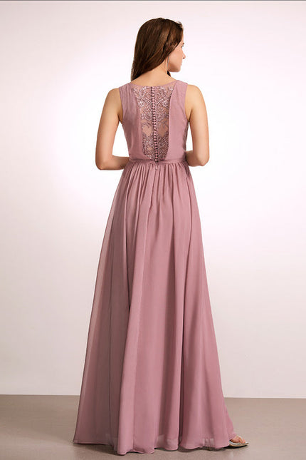 Robe Demoiselle D'Honneur Fluide Rose Pâle