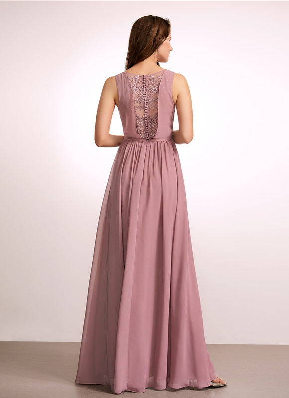 Robe Demoiselle D'Honneur Fluide Rose Pâle
