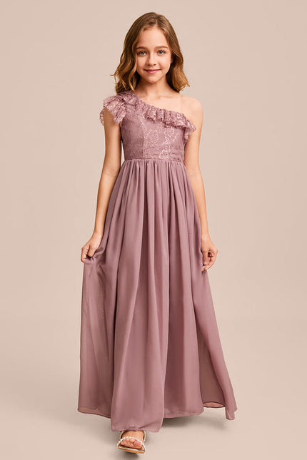 Robe Demoiselle D'Honneur Asymétrique Rose - gallery 2