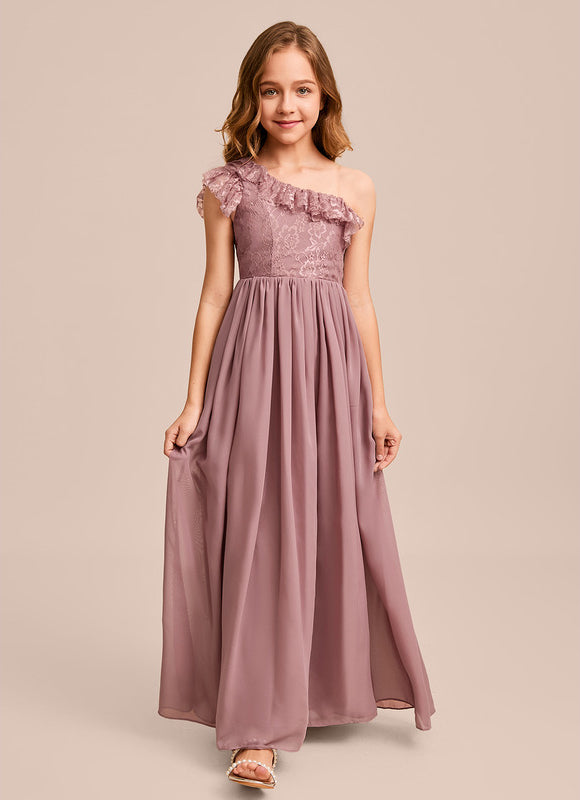 Robe Demoiselle D'Honneur Asymétrique Rose - gallery 2