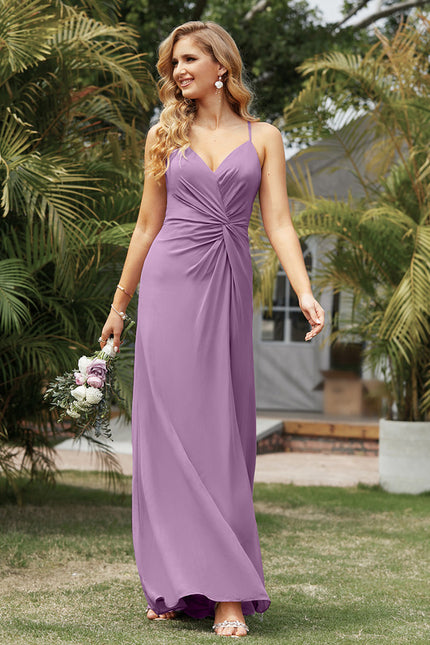 Robe Demoiselle D'Honneur À Volants Rose Pâle - gallery 2
