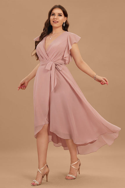 Robe Demoiselle D'Honneur Asymétrique Fluide - gallery 5