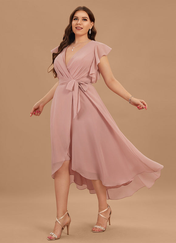Robe Demoiselle D'Honneur Asymétrique Fluide - gallery 5