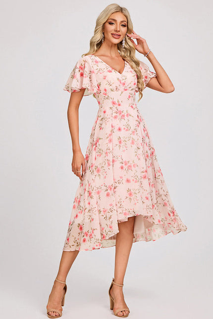 Robe Demoiselle D'Honneur Asymétrique Fluide