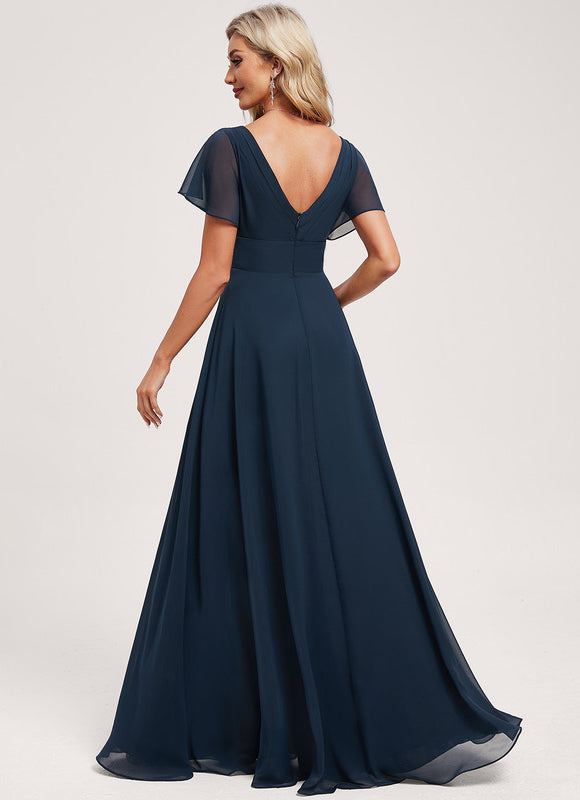 Robe Demoiselle D'Honneur Mousseline Beige - gallery 4