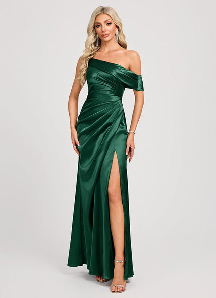 Robe Demoiselle D'Honneur Satin Vert