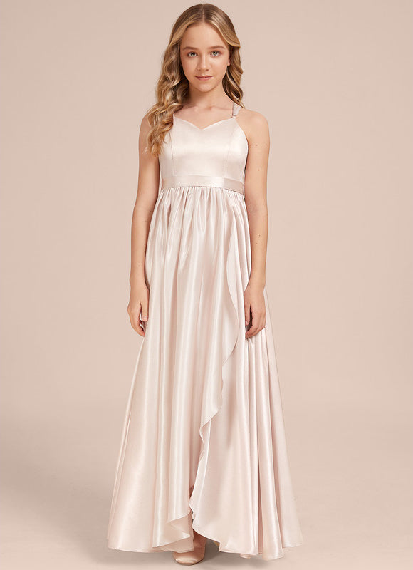 Robe Demoiselle D'Honneur Satin Émeraude Chic - gallery 1