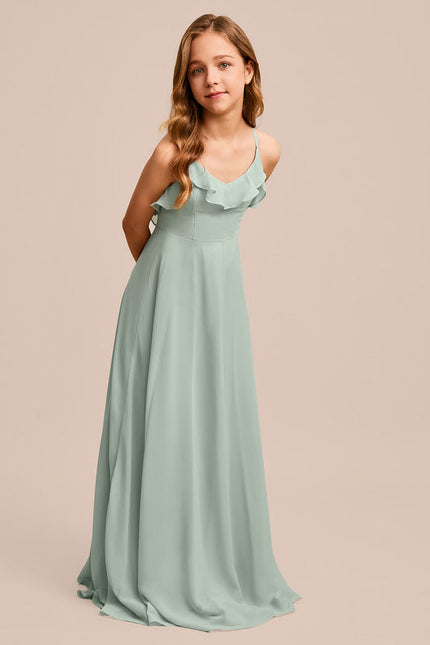 Robe Demoiselle D'Honneur Verte Éthérée - gallery 5