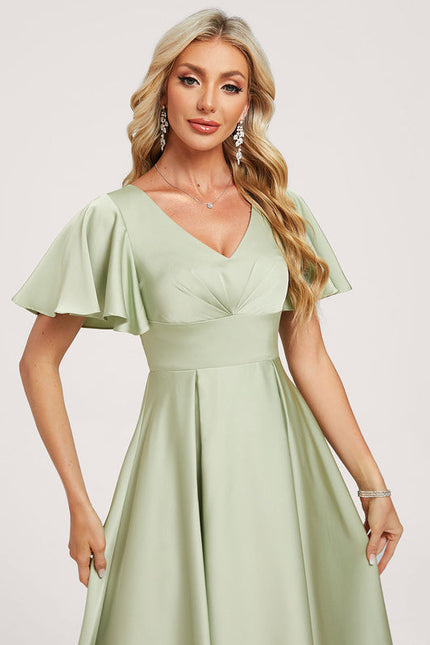 Robe Demoiselle D'Honneur Éclat Vert Doux - gallery 4