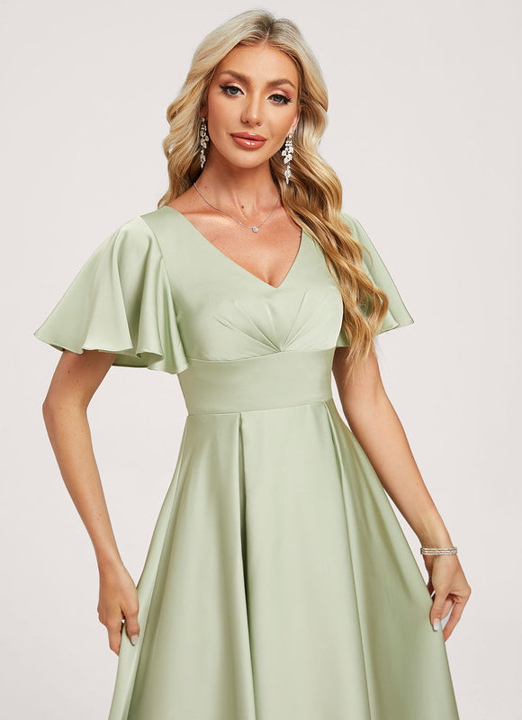 Robe Demoiselle D'Honneur Éclat Vert Doux - gallery 4