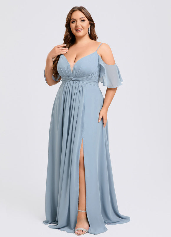 Robe Demoiselle D'Honneur Fluide Ciel - gallery 6