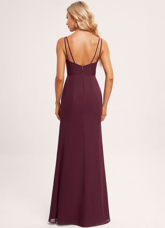 Robe Demoiselle D'Honneur À Volants Rose Pâle - gallery 3