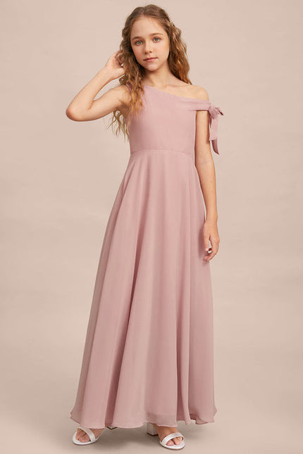 Robe Demoiselle D'Honneur Unicolore Élégante - gallery 4