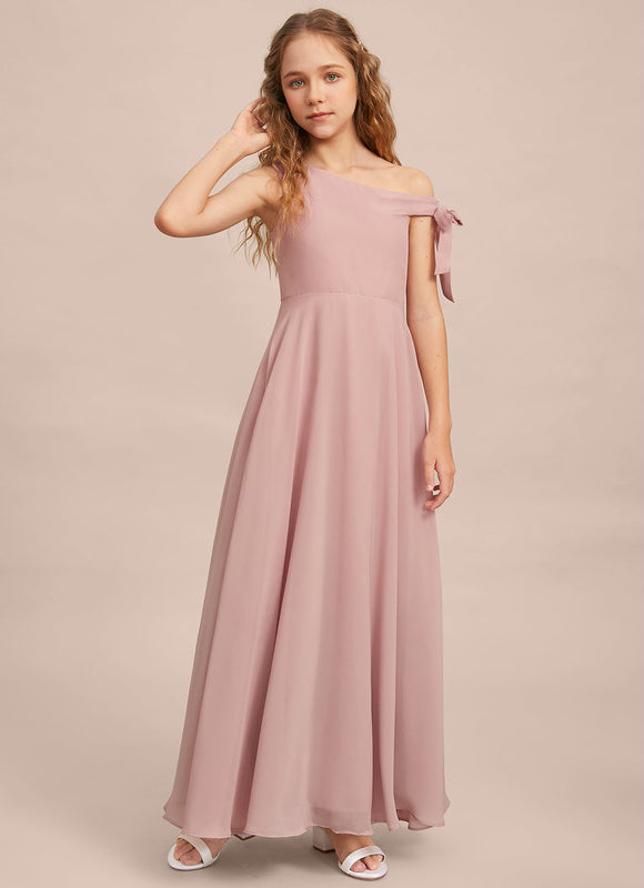 Robe Demoiselle D'Honneur Unicolore Élégante - gallery 4