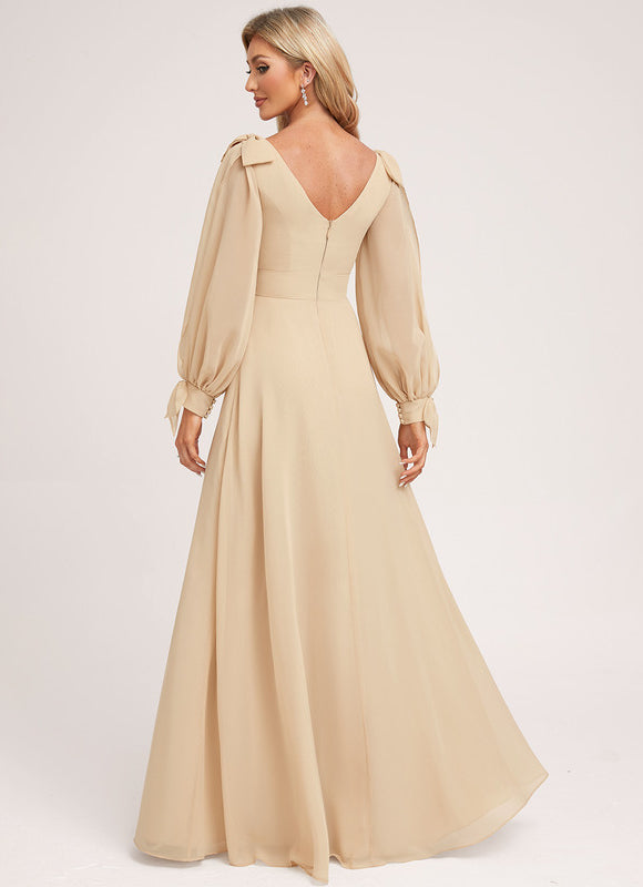 Robe Demoiselle D'Honneur Chiffon Élégante - gallery 1