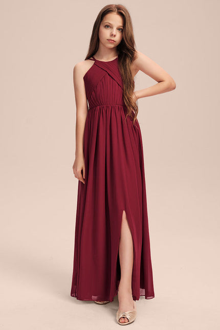 Robe Demoiselle D'Honneur Rouge Élégant Longueur