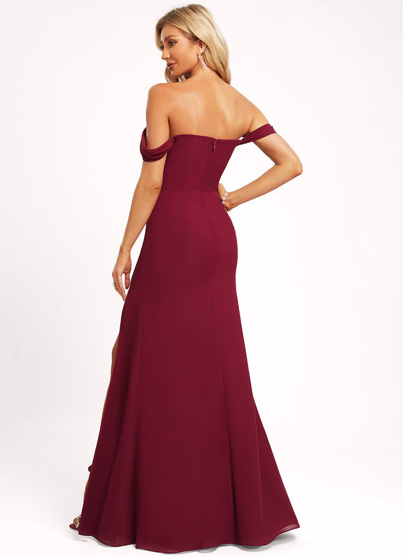 Robe Demoiselle D'Honneur Mousseline Émeraude - gallery 5