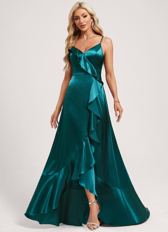 Robe Demoiselle D'Honneur En Satin - gallery 1