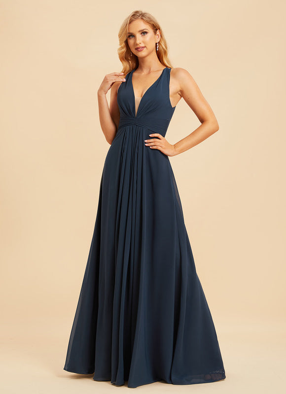Robe Demoiselle D'Honneur À Volants Rose Pâle - gallery 4