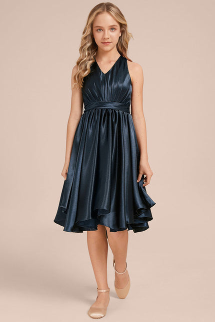 Robe Demoiselle D'Honneur Satin Ciel Ajustée - gallery 3