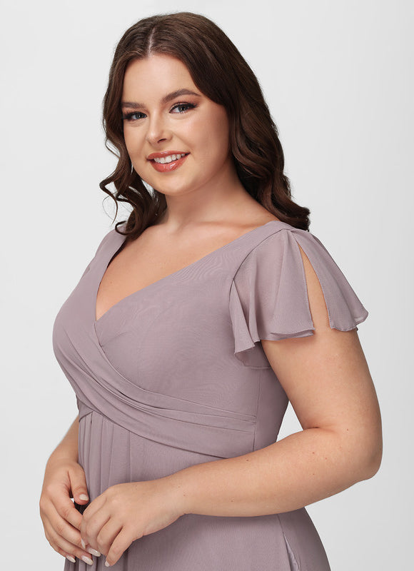 Robe Demoiselle D'Honneur À Volants Rose Pâle - gallery 6