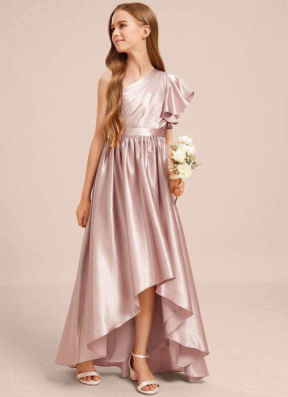 Robe Demoiselle D'Honneur Satin Rose Clair - gallery 4