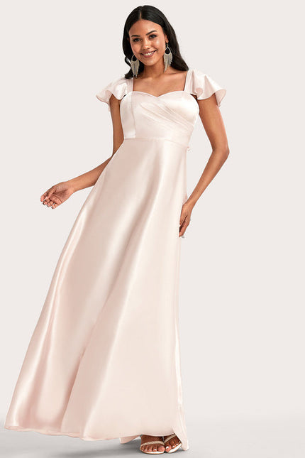 Robe Longue Demoiselle D'Honneur Rose Poudré - gallery 2