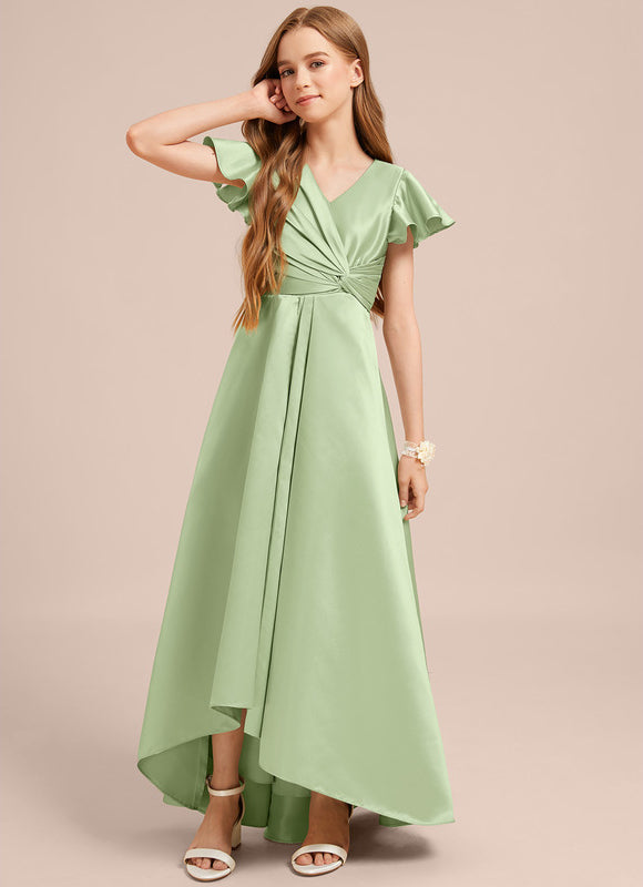 Robe Demoiselle D'Honneur Asymétrique Marine