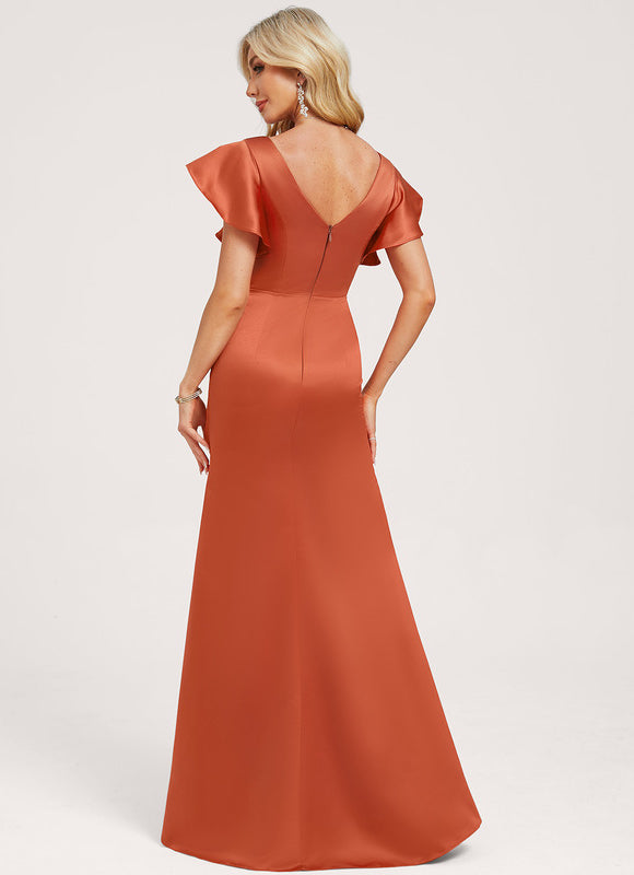 Robe Demoiselle D'Honneur Satin Vert Tendre - gallery 4