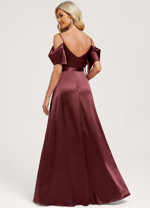 Robe Demoiselle D'Honneur Satin Vert Émeraude - gallery 5