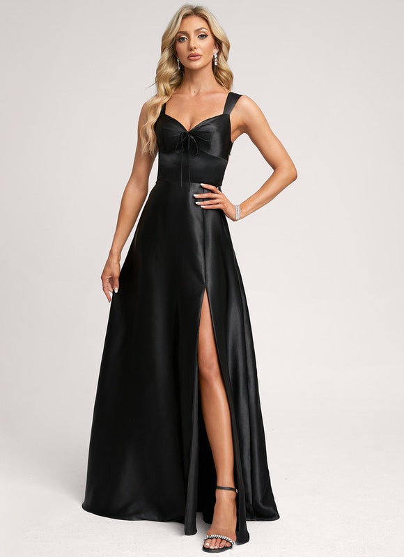 Robe Longue Demoiselle D'Honneur Rose Poudré - gallery 6