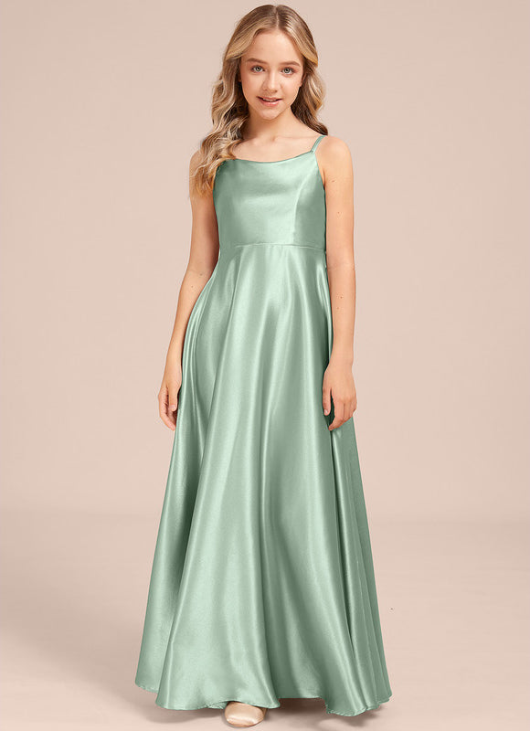 Robe Demoiselle D'Honneur Satin Menthe - gallery 3