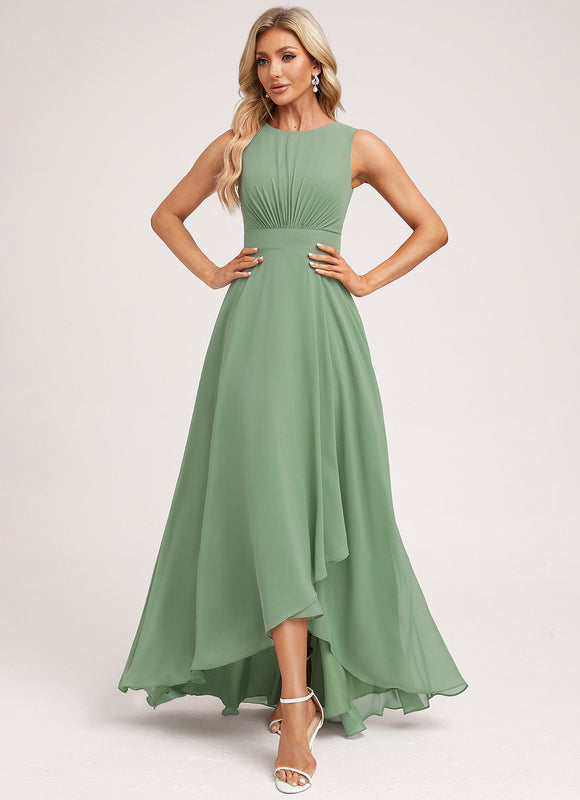 Robe Demoiselle D'Honneur Mousseline Verte