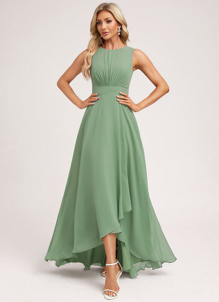 Robe Demoiselle D'Honneur Mousseline Verte