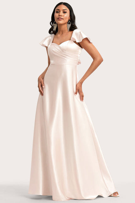 Robe Longue Demoiselle D'Honneur Rose Poudré