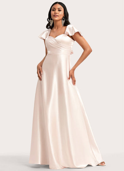 Robe Longue Demoiselle D'Honneur Rose Poudré