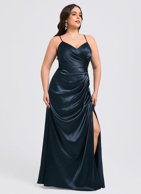 Robe Longue Satin Demoiselle D'Honneur - gallery 9