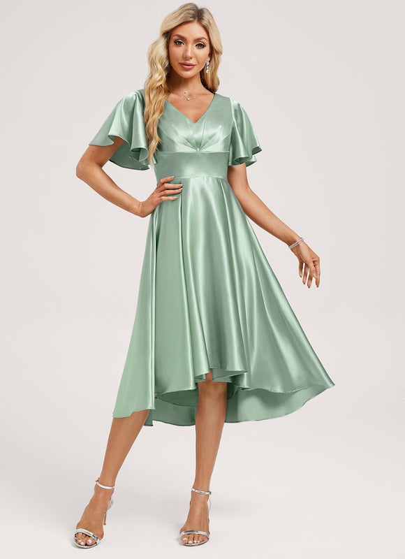 Robe Demoiselle D'Honneur En Satin - gallery 1