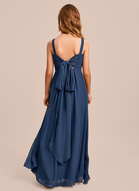 Robe Demoiselle D'Honneur Mousseline Ciel - gallery 4