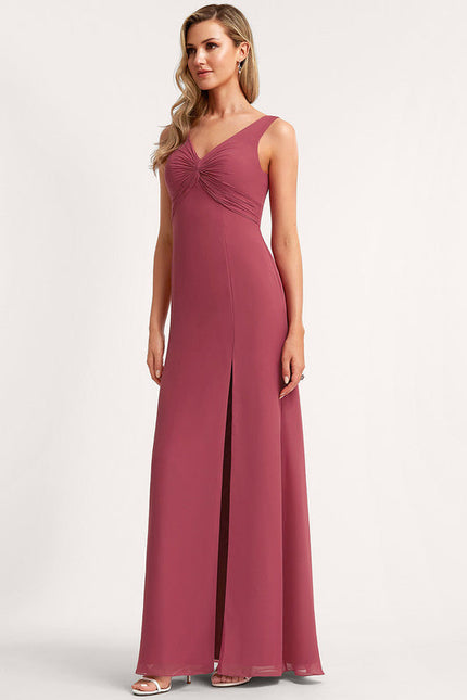 Robe Demoiselle D'Honneur Mousseline Beige - gallery 2