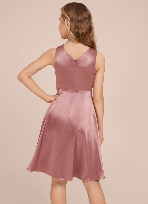 Robe Demoiselle D'Honneur Satin Vert Clair - gallery 2