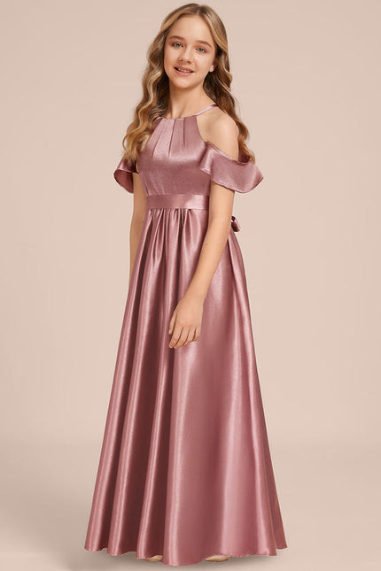 Robe Demoiselle D'Honneur Satin Bordeaux - gallery 3
