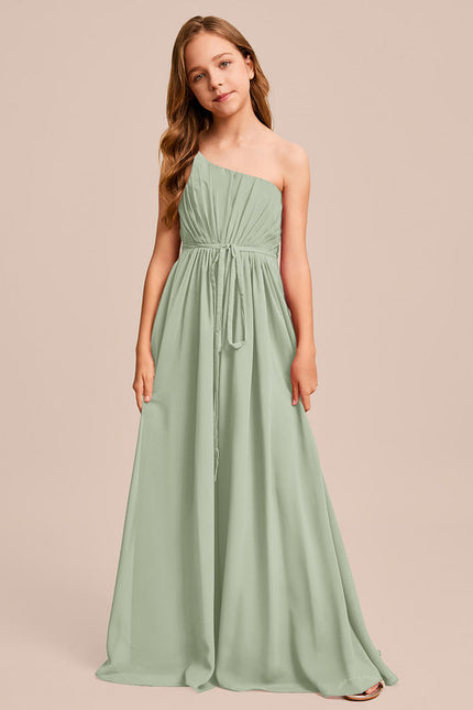 Robe Demoiselle D'Honneur Vert Poudré Élégant