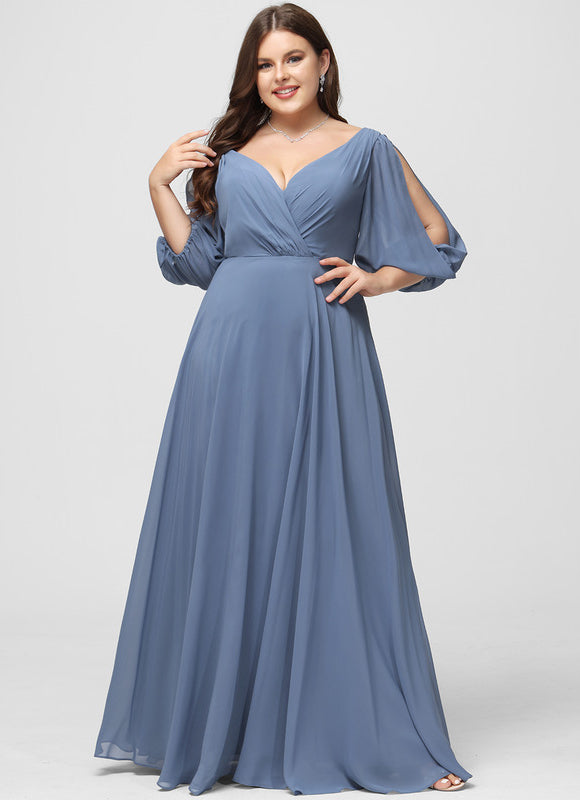 Robe Demoiselle D'Honneur À Volants Rose Pâle - gallery 6