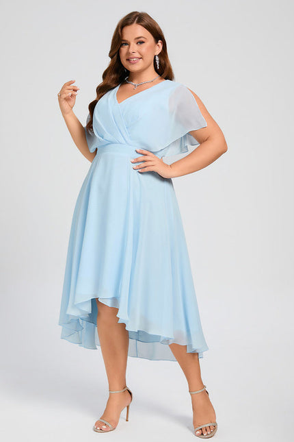 Robe Demoiselle D'Honneur Asymétrique Fluide - gallery 5